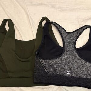 Olive Green and Gray Seamless Sports Bras - Women Intimates